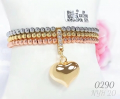 Bracelets Beads Heart Pendants