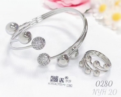 Bracelet and ring set Silver