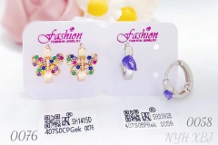 Earrings, artificial gemstone, irregular