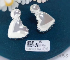 Heart model silver earrings