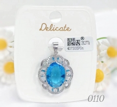 Pendant blue zircon dazzling