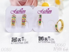 Earrings Gold Colored Zirconia