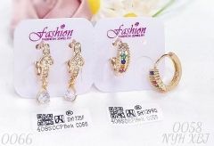 Earrings Gold Artificial Gemstones