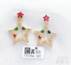 Earrings Colored Zirconia Star Model