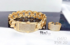 Bracelet and ring set gold