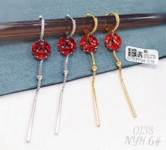 Earrings Red Zirconia