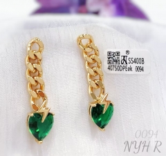 Earrings Gold Artificial Gemstones