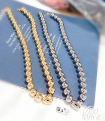 Necklace beads gold/silver