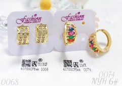 Earrings Gold Artificial Gemstones