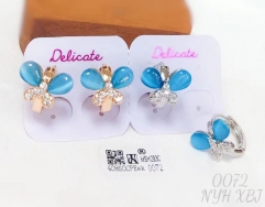 Butterfly Earrings Blue Zirconia