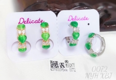 Earrings Green Artificial Gemstone Irregular Style