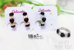 Earrings Black Artificial Gemstone Irregular Style