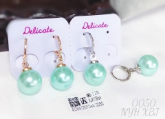 Pendant Earrings Light Green Pearl Popular Style