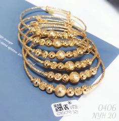 Gold bracelet set Handmade beads