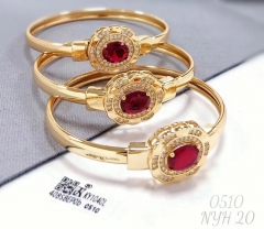 Gold bracelet set Red zircon high-end style