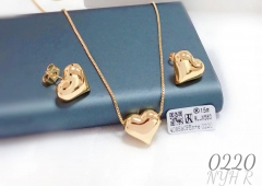 Heart-shaped polished earrings and necklaces new style