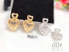 Heart-shaped hollow earrings