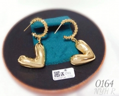 Gold pendant earrings irregular