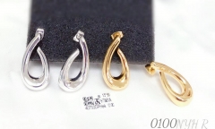 Earrings curved hook glossy style