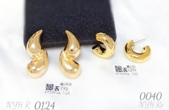 Gold polished earrings trendy style