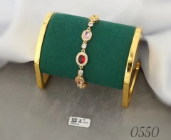 Gold bracelet with artificial gemstones popular styles