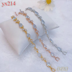 Gold/Silver/Rose Gold Artificial Gemstone Bracelet Set