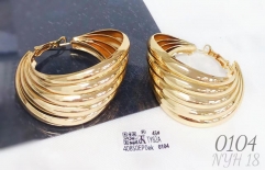 Gold earrings polished irregular