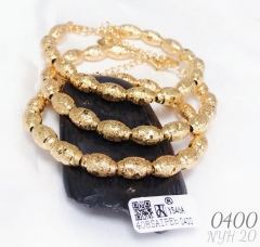 Gold bracelet set beaded style