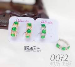 Green zircon earrings