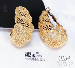 Earrings Gold Pattern Hollow Style