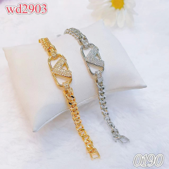 Gold/Silver Letter V Bracelet