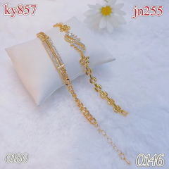 Gold artificial gemstone chain