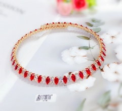 Necklace Red and White Zirconia