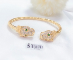 Gold double-headed leopard single bracelet