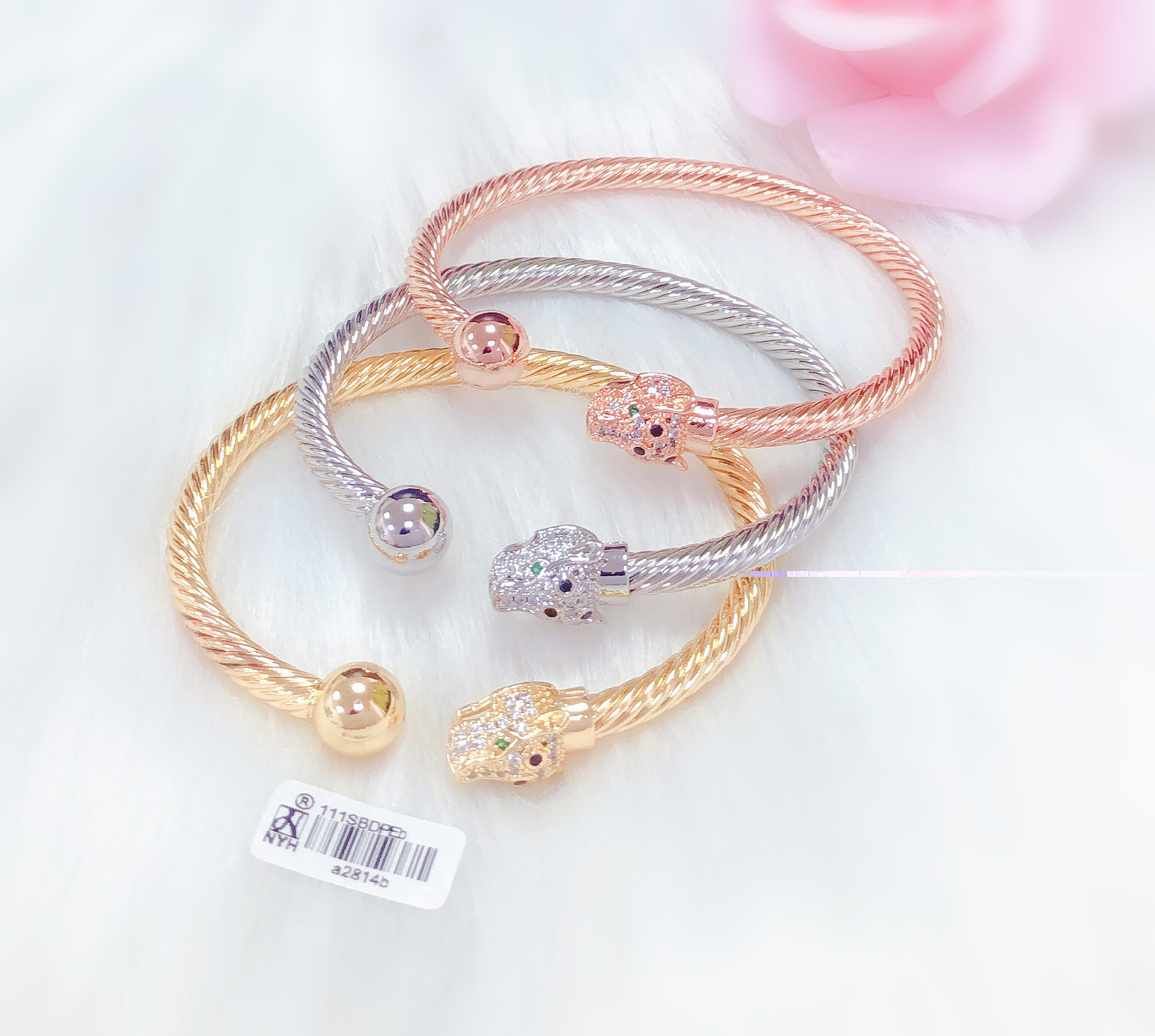 Leopard bracelet set gold/silver/rose gold