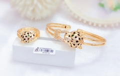 Leopard bracelet ring set gold/silver