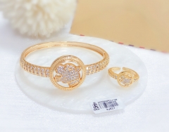 Leopard bracelet ring set gold/silver