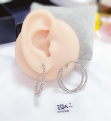 Silver irregular glossy earrings