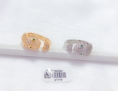 Artificial gemstone leopard ring