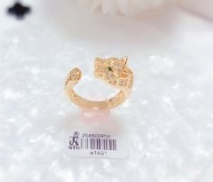 Artificial gemstone leopard ring