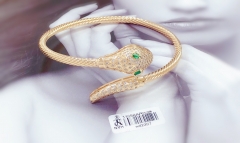 Snake head bracelet white zircon