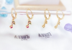 Gold Musical Note Earrings with Chain