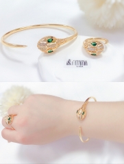 Artificial Gemstone Bracelet Ring Set