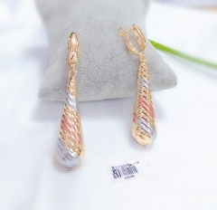 Color matching oil painting long column earrings