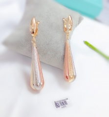 Color matching oil painting long column earrings