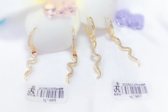 Gold Snake Pendant Earrings