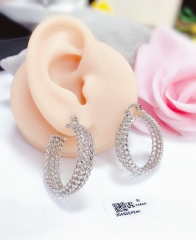 Silver irregular hollow earrings