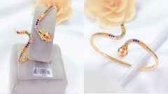 Snake Bracelet Colored Zirconia