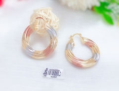 Oil painting color matching twisted curling earrings