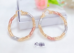 Oil painting bamboo knot simple earrings